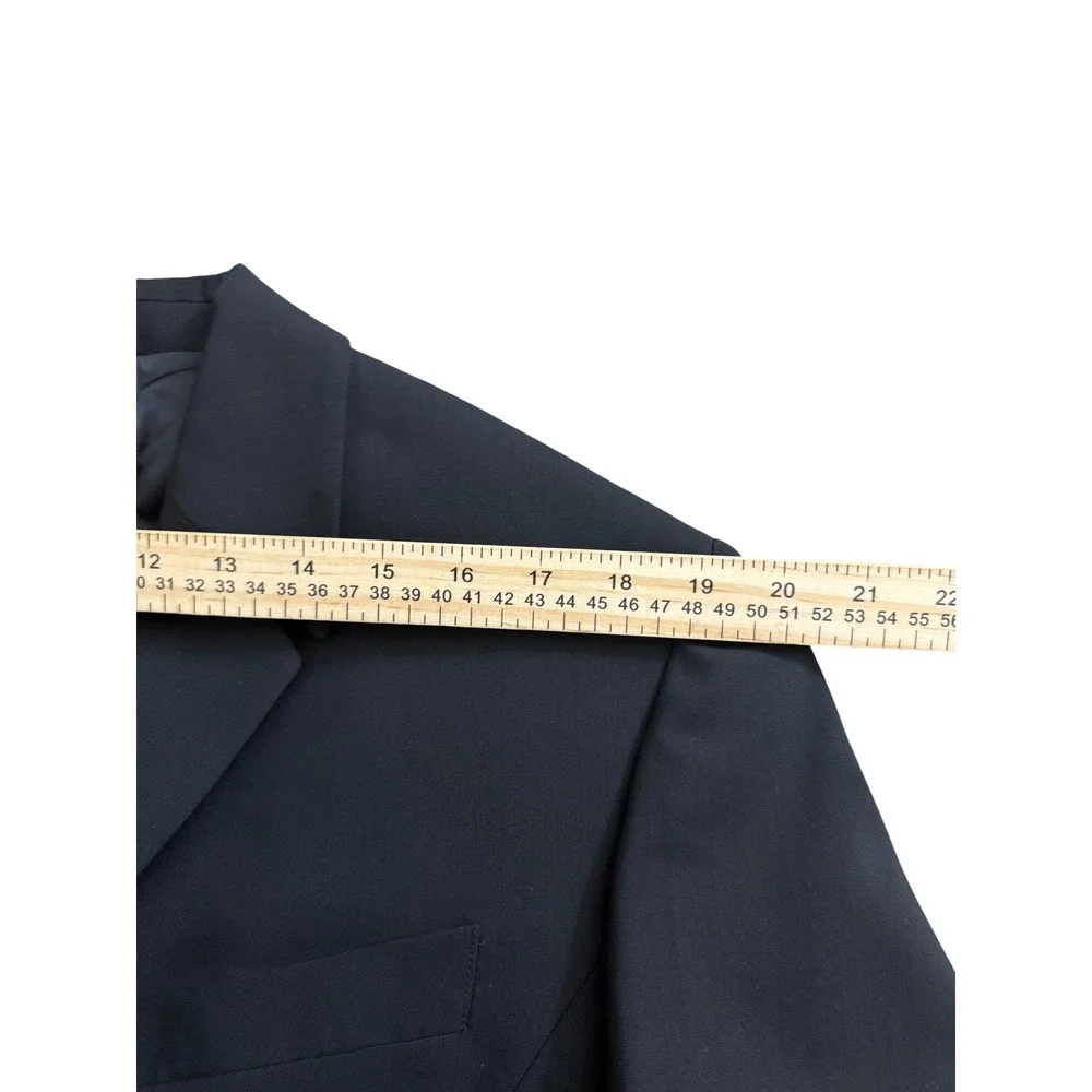 Thierry Mugler Vintage Mens Black Wool Blazer Star Button Made in Italy Size 52
